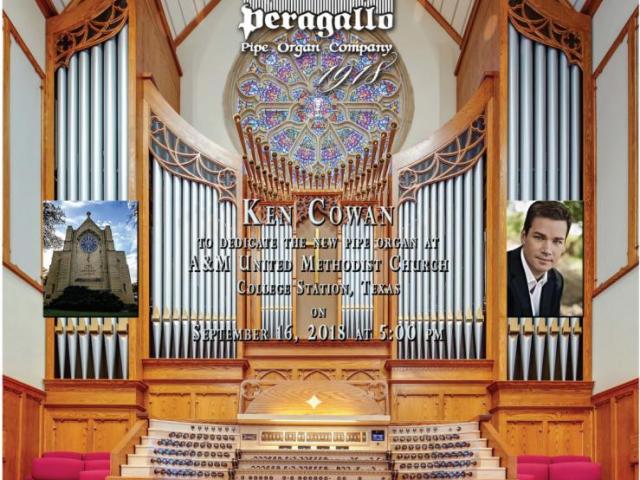 Listen live! -Ken Cowan to dedicate the new organ at A&M United Methodist Church